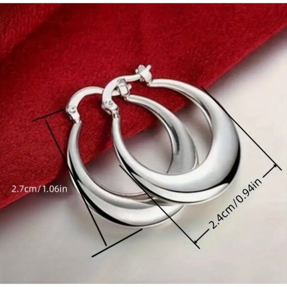 Sterling Silver Hoop Earrings - Picture 4 of 4